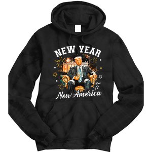 New Year New American Trump 2025 Tie Dye Hoodie