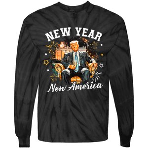 New Year New American Trump 2025 Tie-Dye Long Sleeve Shirt