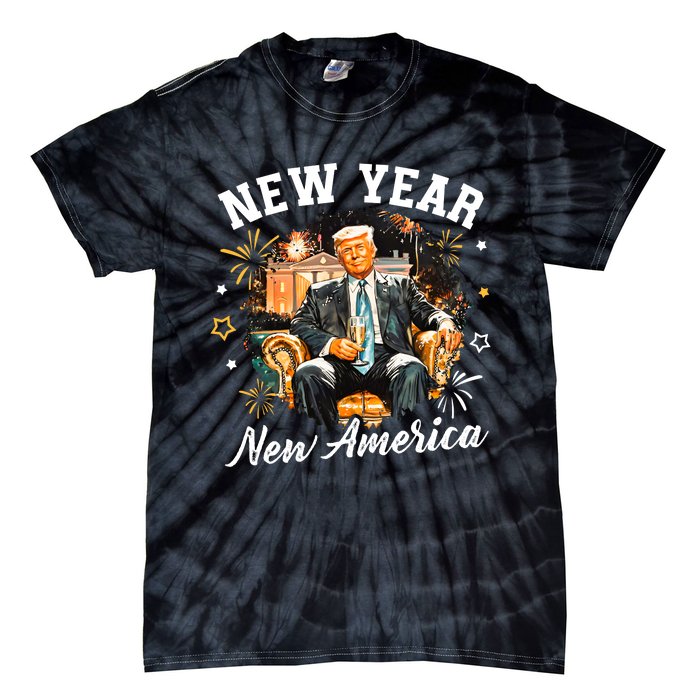 New Year New American Trump 2025 Tie-Dye T-Shirt