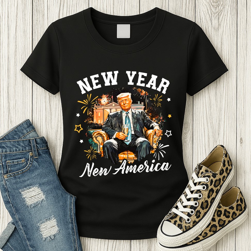 New Year New American Trump 2025 Womens T-Shirt