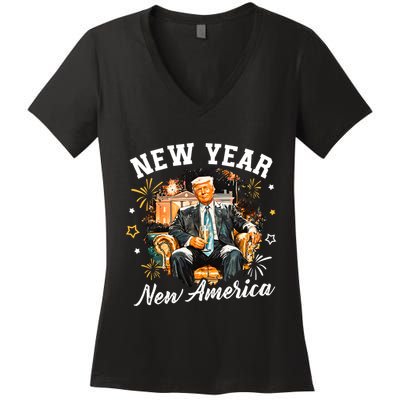 New Year New American Trump 2025 Women's V-Neck T-Shirt