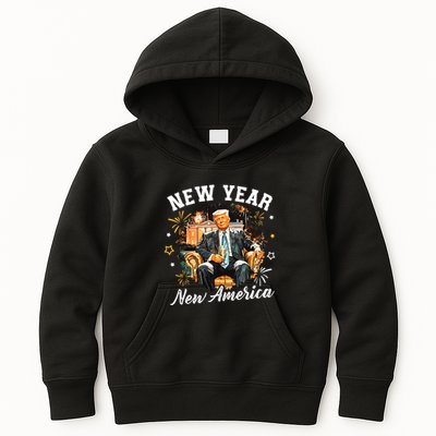 New Year New American Trump 2025 Kids Hoodie