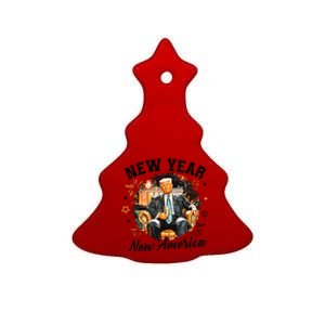 New Year New American Trump 2025 Ceramic Tree Ornament