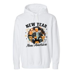 New Year New American Trump 2025 Garment-Dyed Fleece Hoodie