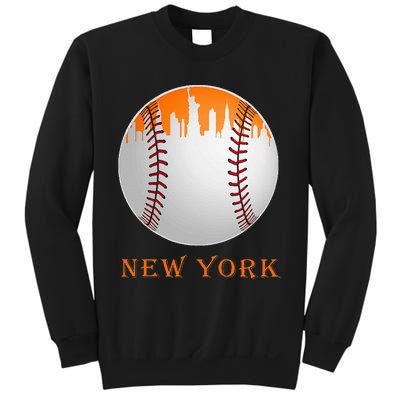 New York NY Skyline Baseball Vintage Met At Gameday Sweatshirt