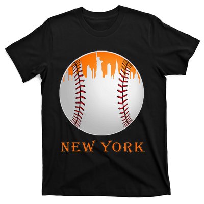 New York NY Skyline Baseball Vintage Met At Gameday T-Shirt