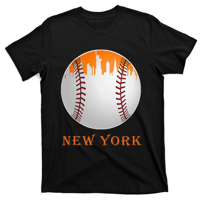 New York NY Skyline Baseball Vintage Met At Gameday T-Shirt