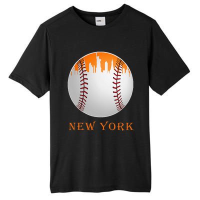 New York NY Skyline Baseball Vintage Met At Gameday Tall Fusion ChromaSoft Performance T-Shirt