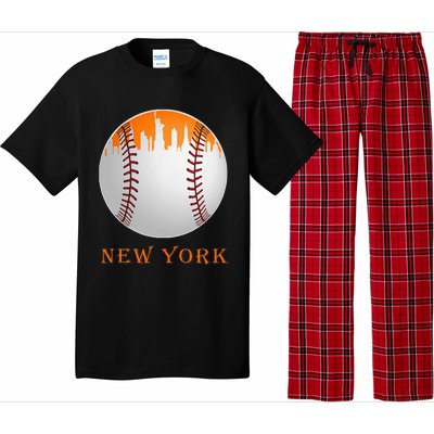 New York NY Skyline Baseball Vintage Met At Gameday Pajama Set