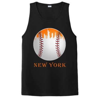 New York NY Skyline Baseball Vintage Met At Gameday PosiCharge Competitor Tank