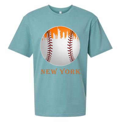 New York NY Skyline Baseball Vintage Met At Gameday Sueded Cloud Jersey T-Shirt