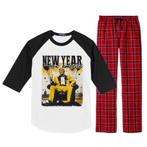 New Year New Hope 2025 Donald Trump Raglan Sleeve Pajama Set