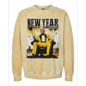 New Year New Hope 2025 Donald Trump Colorblast Crewneck Sweatshirt