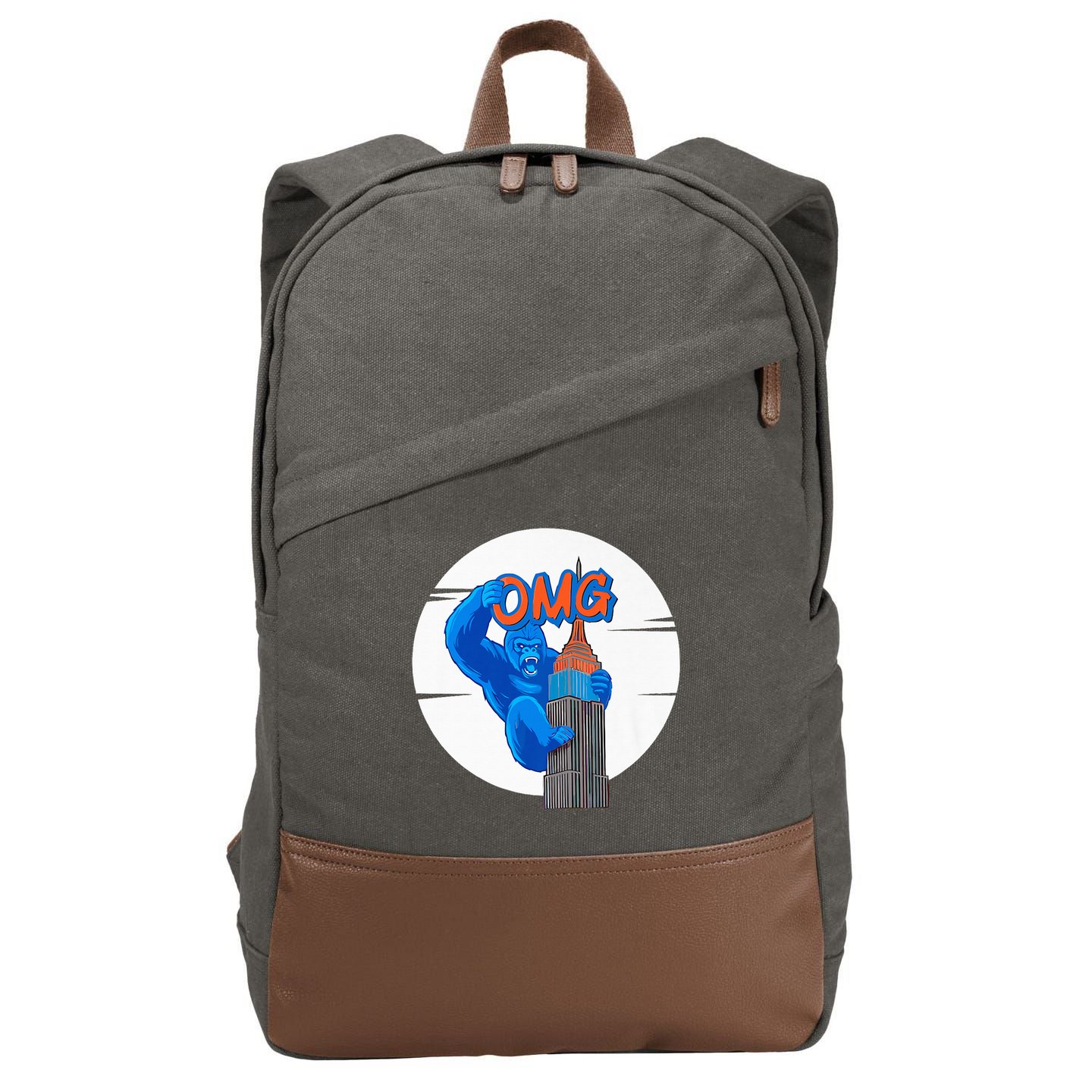New York Omg Gorilla Top Tower Cotton Canvas Backpack