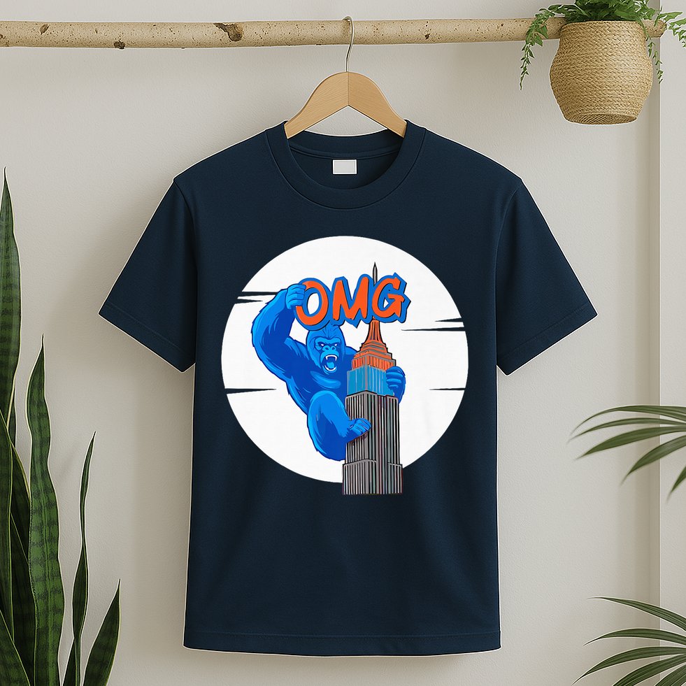 New York Omg Gorilla Top Tower T-Shirt
