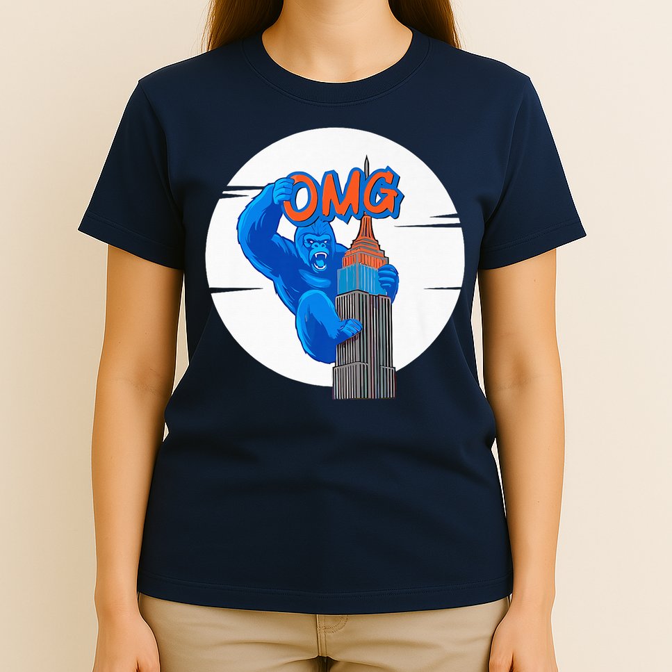 New York Omg Gorilla Top Tower T-Shirt