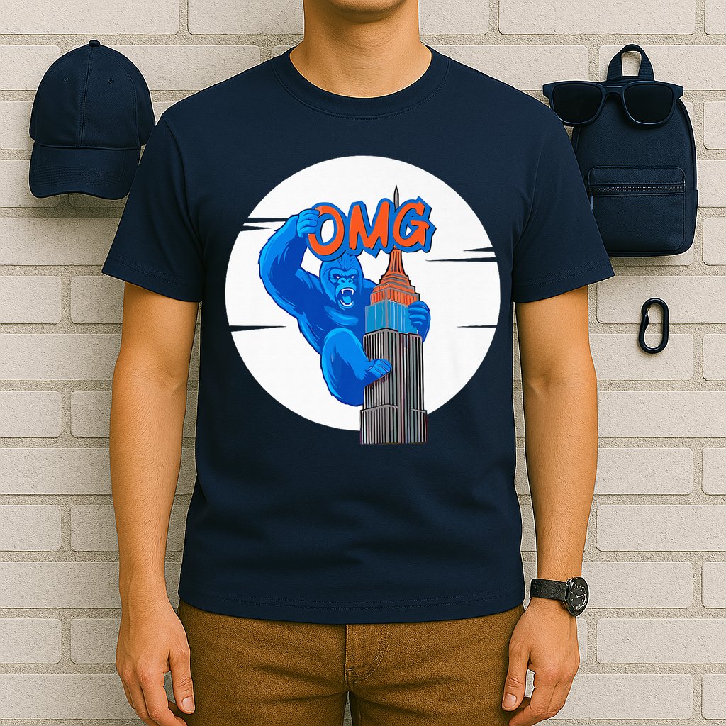 New York Omg Gorilla Top Tower T-Shirt