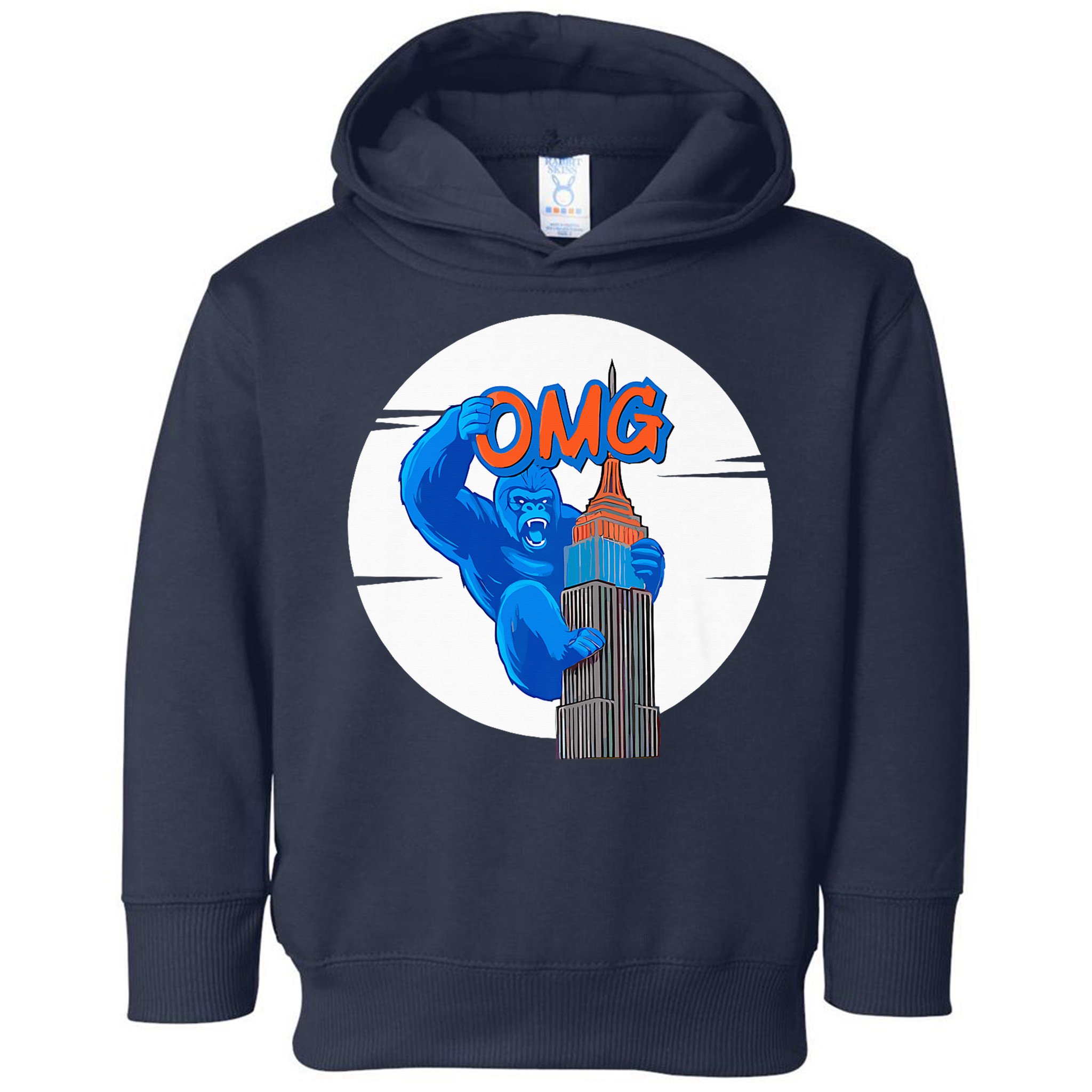 New York Omg Gorilla Top Tower Toddler Hoodie