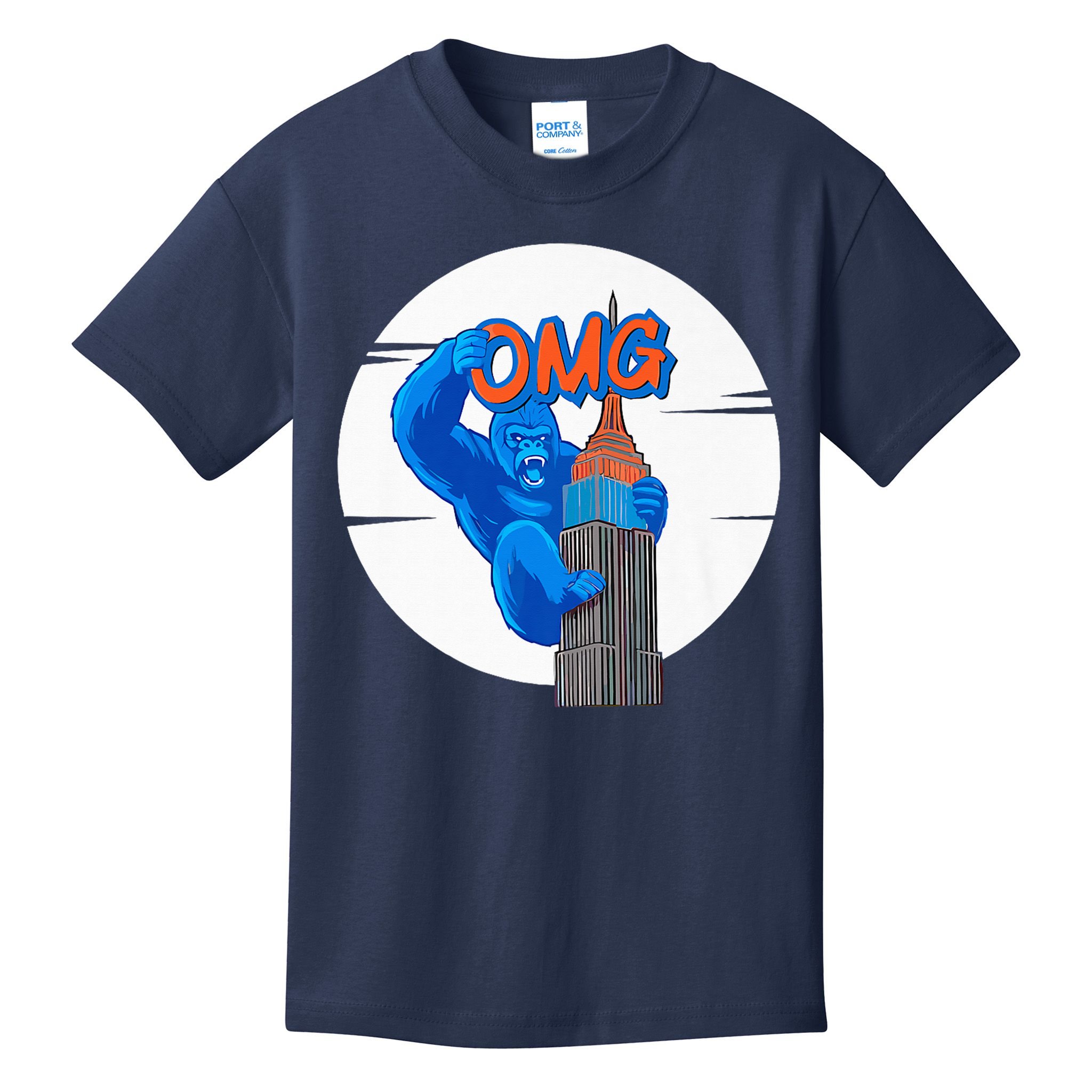 New York Omg Gorilla Top Tower Kids T-Shirt