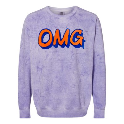 New York Omg Top Aligned Colorblast Crewneck Sweatshirt