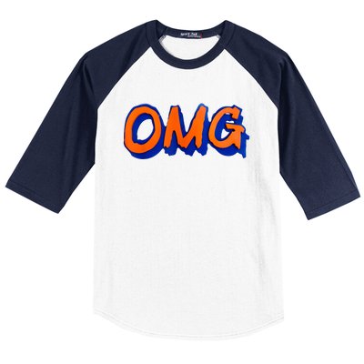 New York Omg Top Aligned Baseball Sleeve Shirt