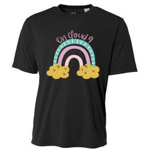 Nine Year Old Rainbow 9th Birthday Gifts For Girls 9 Bday Cooling Performance Crew T-Shirt