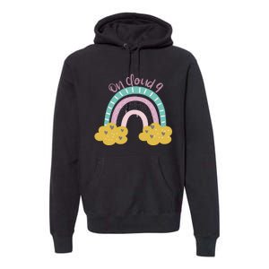 Nine Year Old Rainbow 9th Birthday Gifts For Girls 9 Bday Premium Hoodie