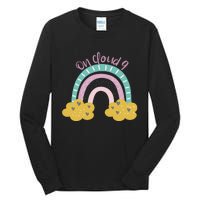 Nine Year Old Rainbow 9th Birthday Gifts For Girls 9 Bday Tall Long Sleeve T-Shirt