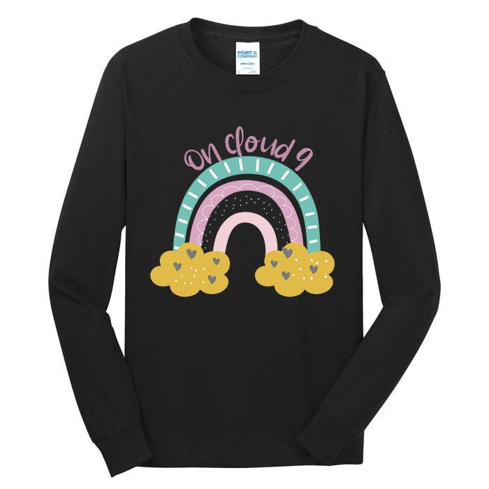 Nine Year Old Rainbow 9th Birthday Gifts For Girls 9 Bday Tall Long Sleeve T-Shirt