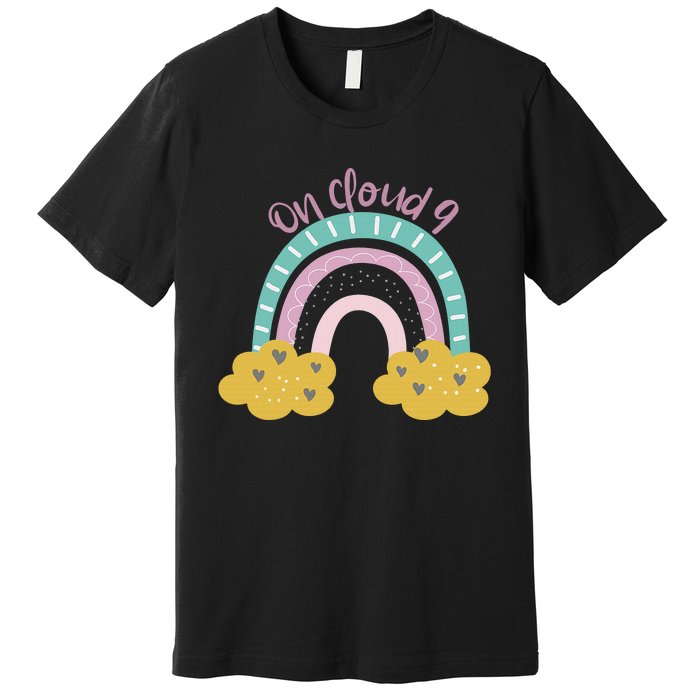 Nine Year Old Rainbow 9th Birthday Gifts For Girls 9 Bday Premium T-Shirt