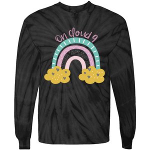 Nine Year Old Rainbow 9th Birthday Gifts For Girls 9 Bday Tie-Dye Long Sleeve Shirt