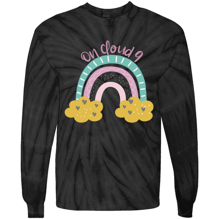 Nine Year Old Rainbow 9th Birthday Gifts For Girls 9 Bday Tie-Dye Long Sleeve Shirt