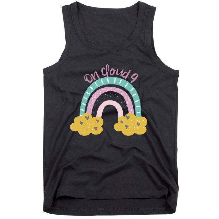 Nine Year Old Rainbow 9th Birthday Gifts For Girls 9 Bday Tank Top