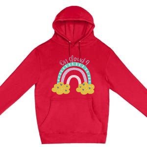 Nine Year Old Rainbow 9th Birthday Gifts For Girls 9 Bday Premium Pullover Hoodie