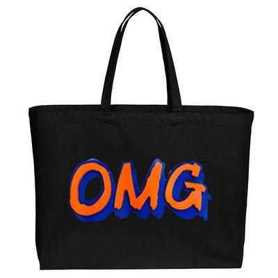 New York Omg Top Aligned Cotton Canvas Jumbo Tote