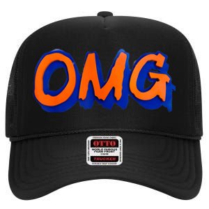 New York Omg Top Aligned High Crown Mesh Back Trucker Hat