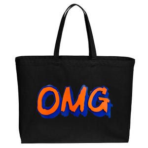 New York Omg Top Aligned Cotton Canvas Jumbo Tote