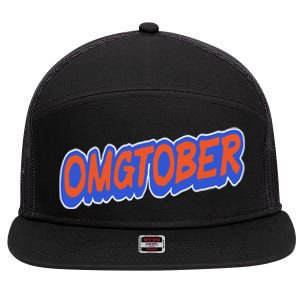 New York Omgtober Baseball Fans 7 Panel Mesh Trucker Snapback Hat