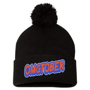 New York Omgtober Baseball Fans Pom Pom 12in Knit Beanie