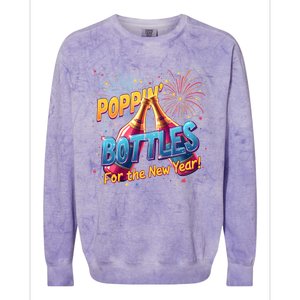 New Year Party Poppin Bottles For The New Year Celebration Gift Colorblast Crewneck Sweatshirt