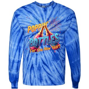 New Year Party Poppin Bottles For The New Year Celebration Gift Tie-Dye Long Sleeve Shirt