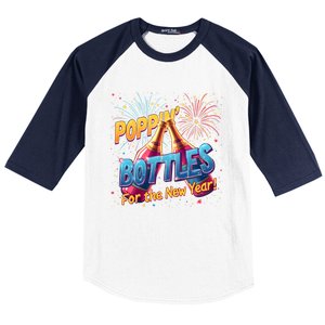 New Year Party Poppin Bottles For The New Year Celebration Gift Baseball Sleeve Shirt