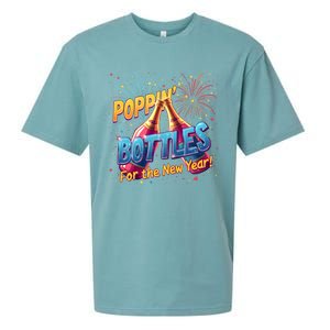 New Year Party Poppin Bottles For The New Year Celebration Gift Sueded Cloud Jersey T-Shirt