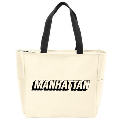 New York Post Ny Post Boroughs Manhattan Zip Tote Bag