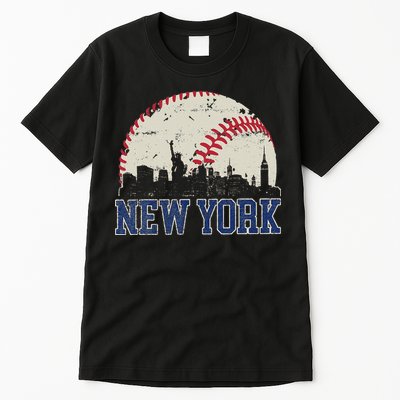 New York Retro Baseball Lover Met At Game Day Tall T-Shirt