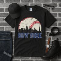 New York Retro Baseball Lover Met At Game Day Tall T-Shirt