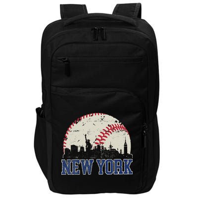 New York Retro Baseball Lover Met At Game Day Impact Tech Backpack