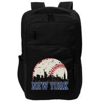 New York Retro Baseball Lover Met At Game Day Impact Tech Backpack