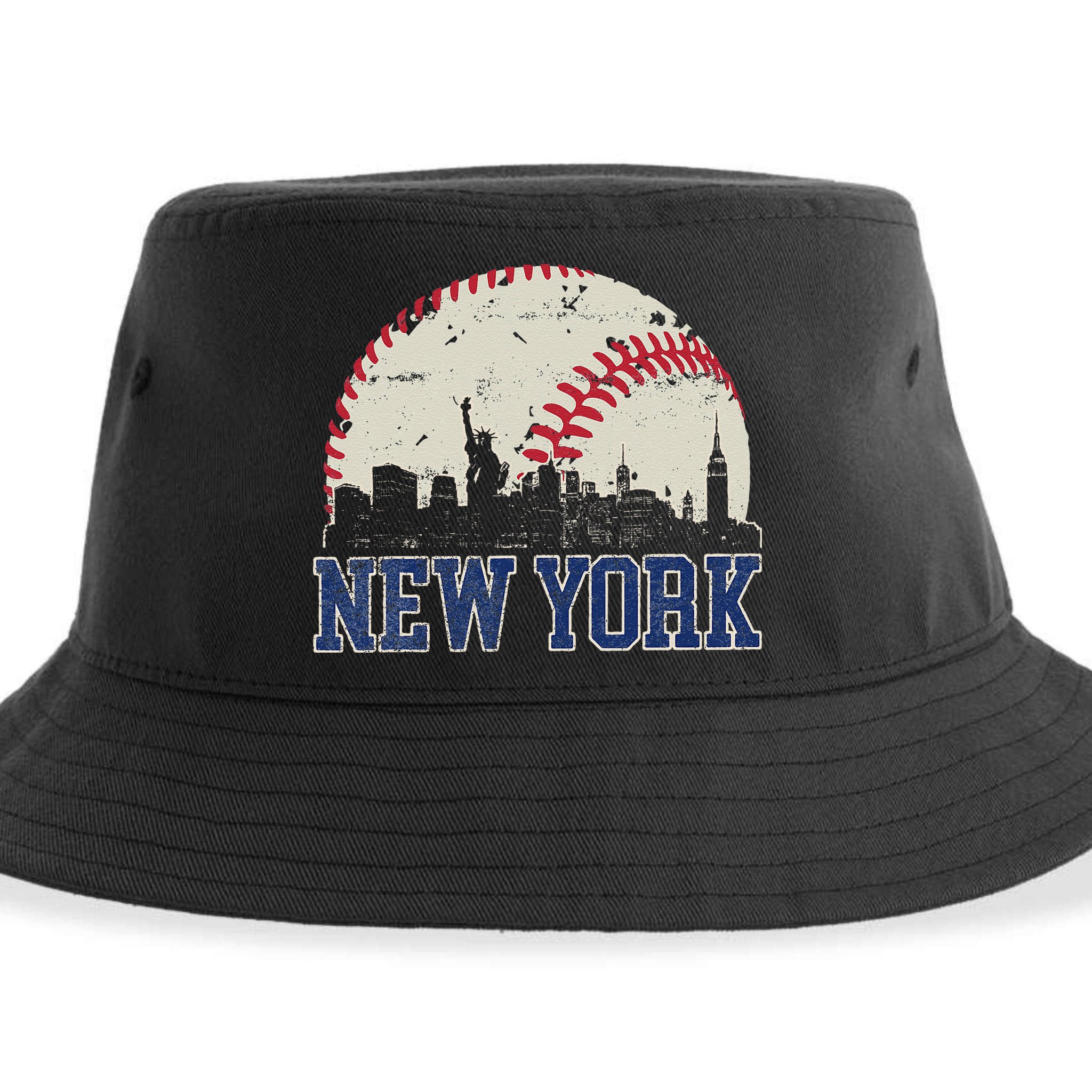 New York Retro Baseball Lover Met At Game Day Sustainable Bucket Hat