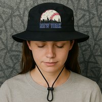 New York Retro Baseball Lover Met At Game Day Bucket Hat